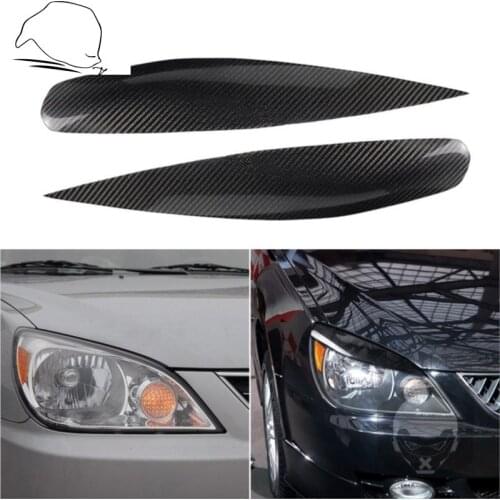 1 Pair Black Real Carbon Fiber Eyebrow Eyelid for Mitsubishi Lancer Ralliart Sportback LS 2004 2005 2006 Car Accessories