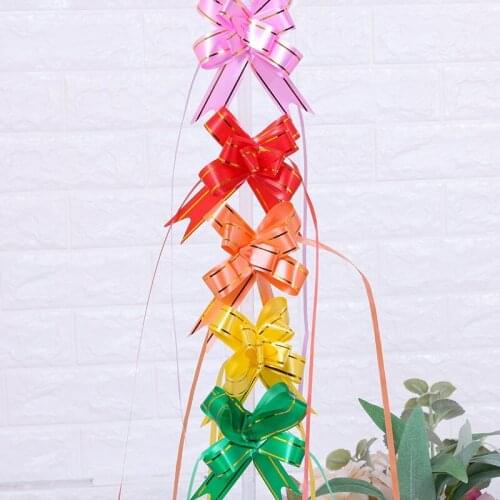 100pcs Pull Bow Gift Ribbons Flower Wrappers For Wedding Events Birthday Decoration Happy New Year Christmas Gifts Decoration