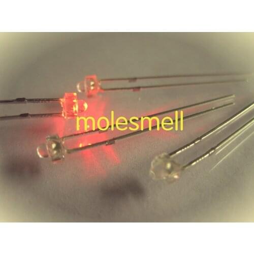 1000pcs 1.8mm Ultra Bright LED lamps 1.8mm led red water clear led transparent led light