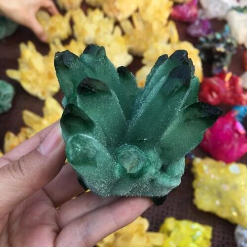 260g natural crystal mineral green ghost crystal cluster energy healing