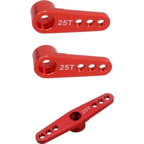 3 Pcs Steering Servo Arm Metal Parts : 2Pcs 25T For 1/8 1/10 Rc Model Car/Boat Futaba Hsp Hpi Wltoys Himoto Redcat Traxxas Axial