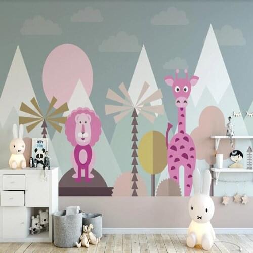 Milofi custom 3D wallpaper mural childrens room flat cartoon illustration living room background wall decoration painting