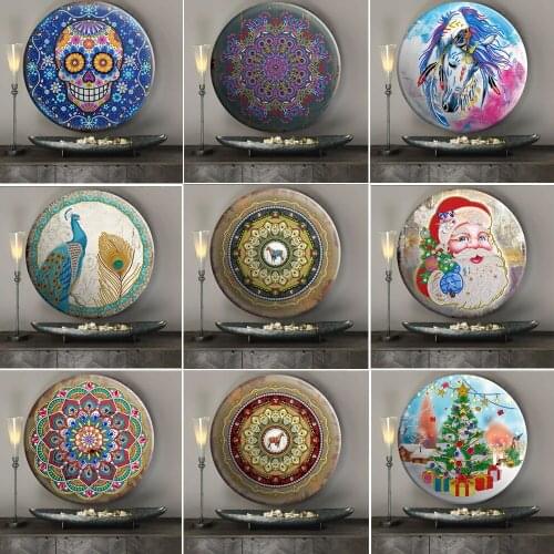 5D DIY diamond painting good quality round tin decorative painting by number diamond embroidery home Decor Christmas gift