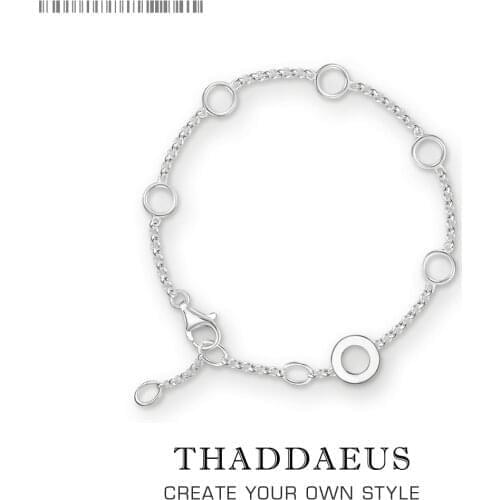 Round Eyelets Basic Charm Bracelets Link Chain 925 Sterling Silver Trendy Fashion Club Jewelry Europe Style Women Gift