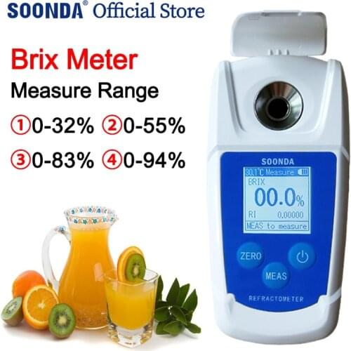 Digital Brix Meter tester Handheld Sugar Refractometer Fruit juice drinks beer wine Honey Brix tester Sugar Tester Meter