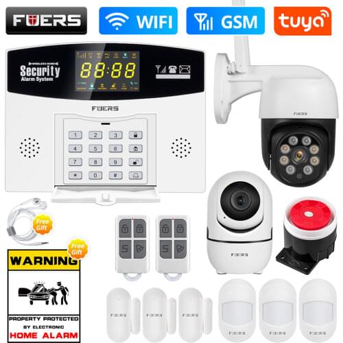 Fuers Home Security Alarm System Smart Home GSM Alarm System Wireless Motion sensor LCD Display Burglar Alarm Kit Remote Control
