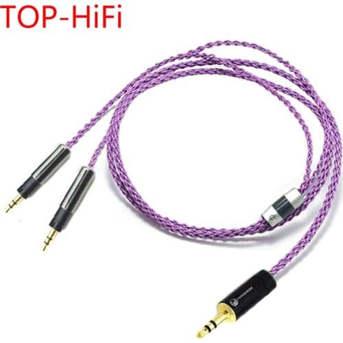 TOP-HiFi 1/4 6.35mm TRS 3.5mm Stereo 8Cores 7N OCC Silver Plated R70X Headphone Upgrade Cable For ATH-R70X R70X headphones