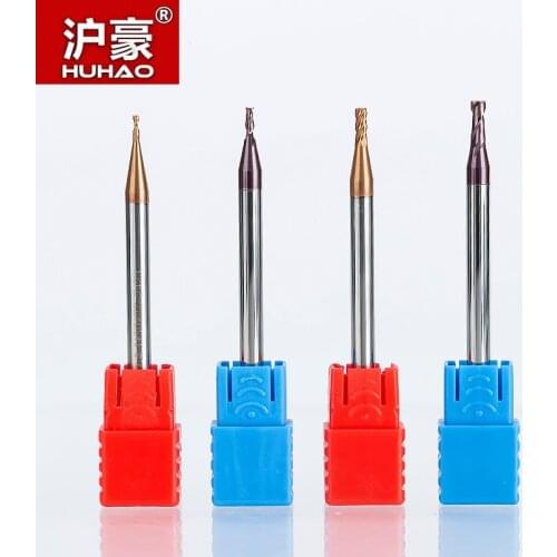 HUHAO 1PC HRC55 4mm 6mm 2 Flutes Spiral TiAIN Coating End Mill CNC Milling Cutter Router Bit For Aluminium Steel CNC Milling
