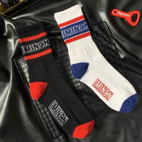 IMINCN 1Pair Design Hot Summer Young People Hiphop rainbow gay lgbt Cotton Dance Street High Fashion man boy White Sock