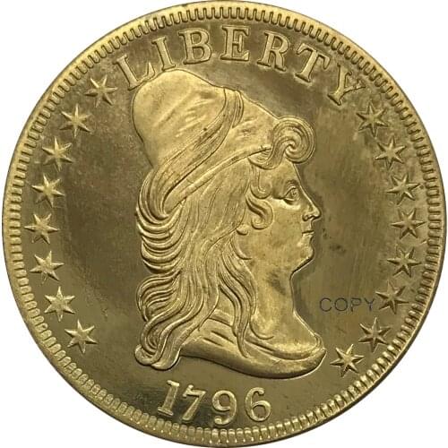 1796 United States 10 Dollars Liberty Cap Small Eagle Gold coin Brass collectibles Copy Coin