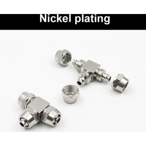 PEG 10-8 PEG 8-10 PEG 10-6 Three Way Tee Union Brass Straight Pneumatic Pipe Hose Quick Coupler Connector Coupling Fitting