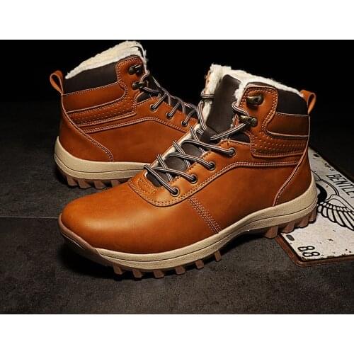Hot Mens High Cotton Shoes Warm Boots Snow Boots Fashion Outdoor Shoes Winter Outdoor Winter High-Top Warm Snow Boots Non-Slip