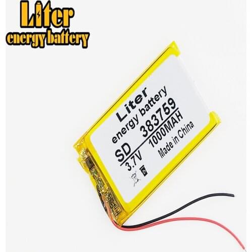 Lithium polymer battery 383759 403560 3.7V 1000mah for MP3 MP4 MP5 GPS DVD Electric Toy li-polymer rechargeable battery