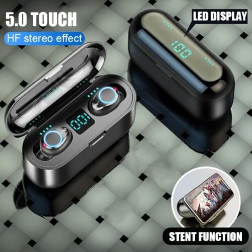 Mini Bluetooth Earphones TWS 5.0 Touch Control Wireless Headphones Stereo Sports Waterproof Earbuds Headset with Dual Microphone