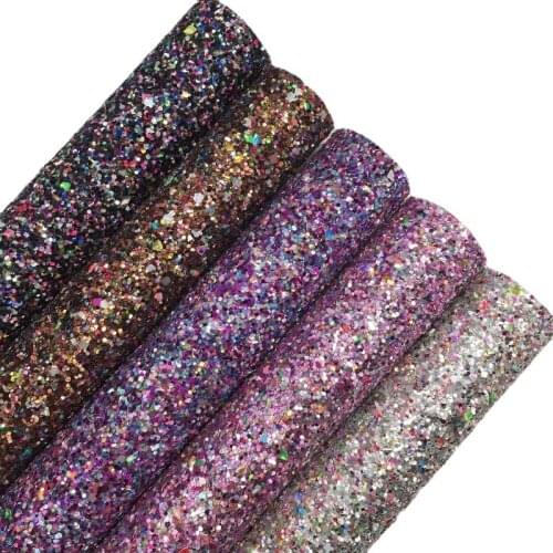 Mixed Colors Chunky Glitter Vinyl Fabric Sheet Glitter Leather For Bows Earrings Shoes Bags DIY A4 SIZE R125