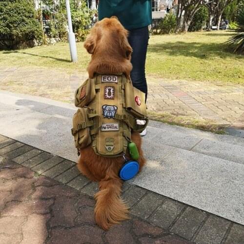 Large Dog Clothes Dog Tactical Vest Malinos German Shepherd Golden Retriever Dog Harnesses Dog Accessories Dog Outdoor Products