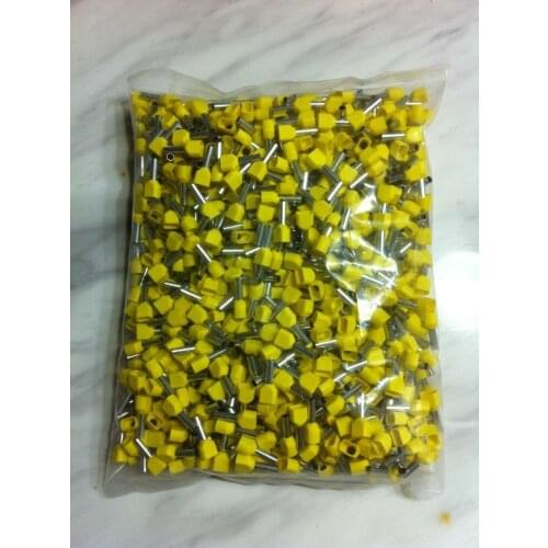 TE4012 2 x12 AWG Grey Twin Dual Entry Wire Bootlace Ferrules For 2 X 4.0mm2, 12.0mm Pin Length