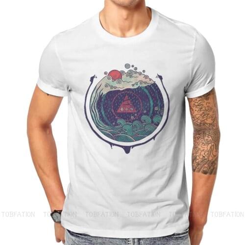 Water Hipster TShirts Abstract Men Style Fabric Streetwear T Shirt O Neck Oversized