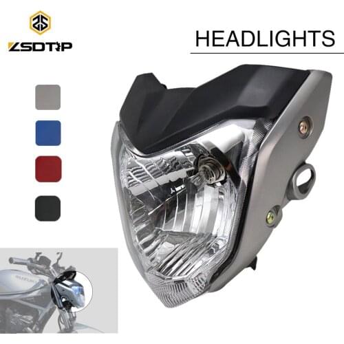ZSDTRP Modified Motorcycle Headlight Assembly With Bulb Bracket Fit For Yamaha FZ16 YS150 FZER150 YS150 Motorcycle Headlight