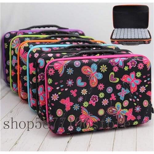 2020 new 60 Bottles Butterfly diamond mosaic sale drill Storage Box Diamond Painting drill Box Tool diamond art Hand Bag Zipper