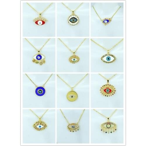 2020 European and American new diamond necklace, dripping eyes pendant, personality trendy girl