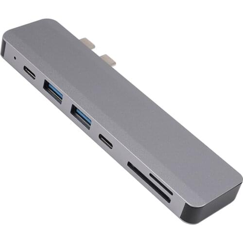 7In1 USB Hub Type-C Docking Station USB3.1 To HDMI-Compatible PD USB Docking Station Hub Support Fast Charging USB Hubs Hot Sale