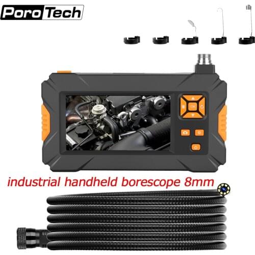 8MM 1080P 2.0MP HD Borescope Camera IP67 Waterproof 4.3 Inch LCD Screen Snake Camera Video Inspection Camera with 8 LED