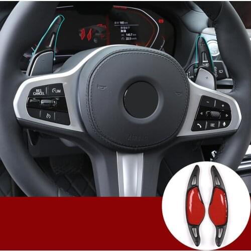 Car Interior Accessory For BMW 5 7 Series G30 G11 G12 X3 G01 Aluminum alloy Black Steering Wheel Shift Paddle Decoration Trim