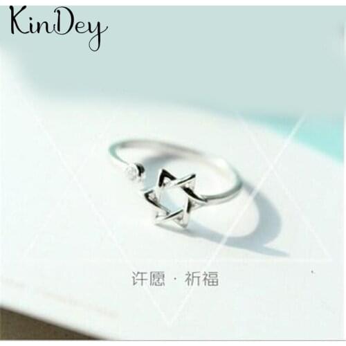 Bohemian Charm Boho Star David Rings For Women Lover Wedding Bridal Valentines Gifts Men Open Retro Antique Rings 2021