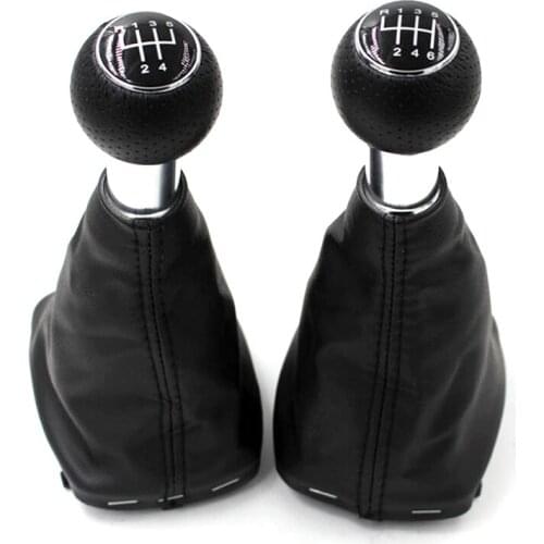 For Audi A3 8L 01-03 Black stitching 13mm Car stick Gear Leather Shift Knob lever cover with Gaitor boot CNWAGNER shifter knobs