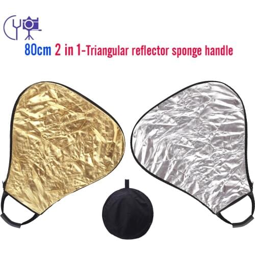 CY 32'' 80CM Reflectors silver&gold Triangle Portable Reflector collapsible photography light control photo studio accessories