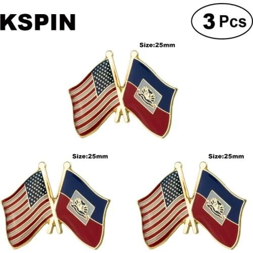 U.S.A.& Haiti Frendship Lapel Pin Brooches Pins Flag badge Brooch Badges