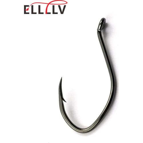 20pcs Saltwater Fishing High Carbon Steel Offset Barbed Hook V Shape Strong Catfish Hook 8 6 1/0 2/0 3/0