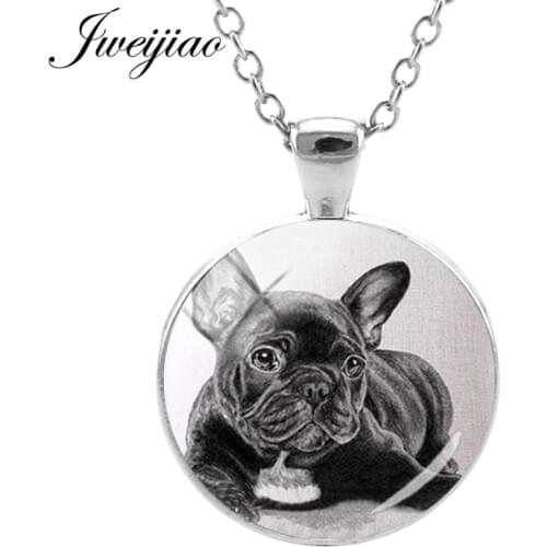 JWEIJIAO Cute French Bulldog Necklace Dogs lover animals series pendant Neck Chain The Best Friend Gift Jewelry A151