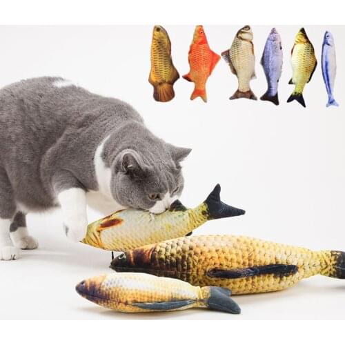 Cat Toy Catnip Toys 3D Carp Fish Plush Fishes Dolls Interactive Kitten Pets Stuffed Pillow Chew Toys For Pet Supplies Kitty