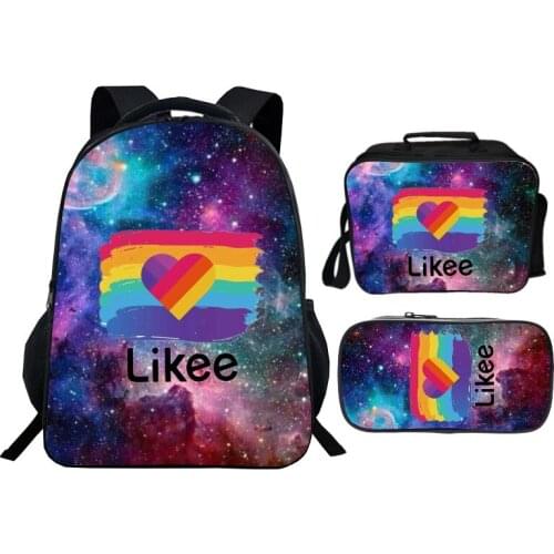 LIkee Backpack For Women 3pcs/set Likee App Kids Baby School Bags Boys Children Backpacks For Student Girls Mochila Intafil