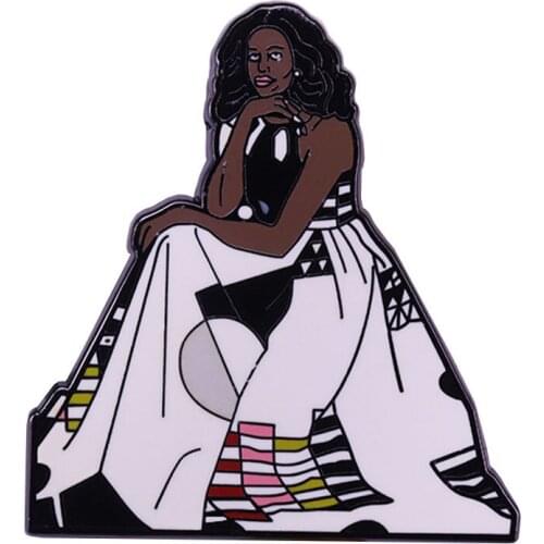Michelle Obama Portrait Gorgeous Art Brooch and Enamel Pin The First Lady of The United States Increased Talent Lapel Pin