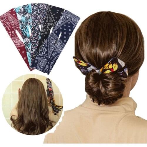 Fashion Deft Bun Hair Bands Women Summer Knotted Wire Headband Print Hair Braider Maker Tools Easy To Use DIY Accessories
