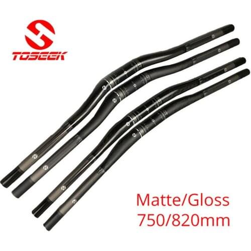 TOSEEK Carbon Fiber Handlebar 750/820mm Racing Bike Rise Bar MTB 31.8mm Handlebar Downhill Cycling Accessories