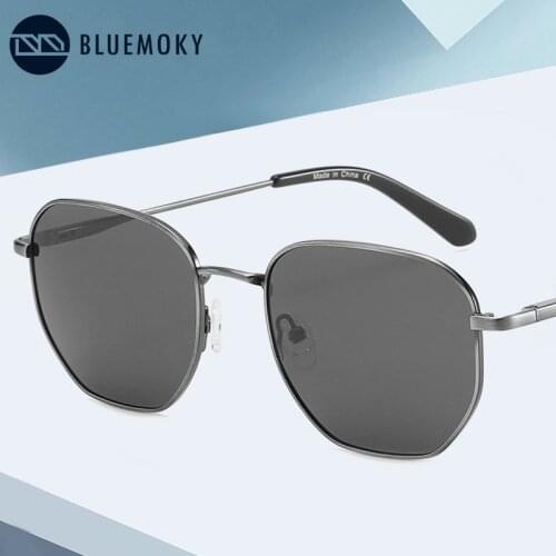 BLUEMOKY Brand Classic Square Polarized Sunglasses Men Women Luxury Metal Frame Driving Sun Glasses UV400 Shades Goggles Eyewear