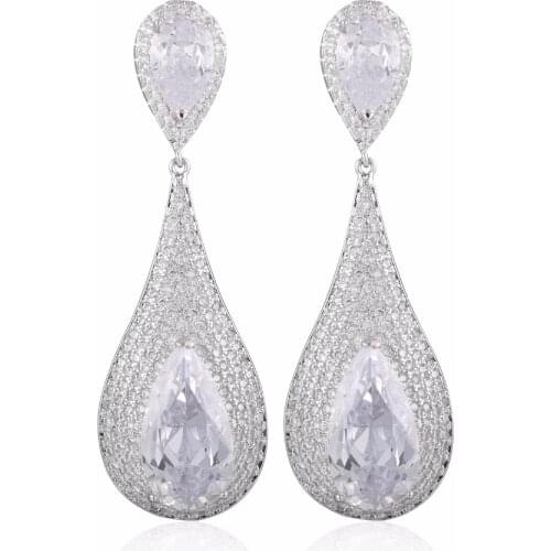 GrayBirds Romantic Long Drop Earrings High Quality Copper With Clear Cubic Zirconia Lead And Nickel Free MLE074