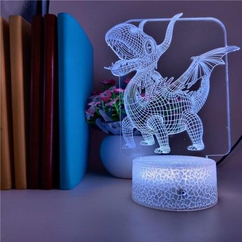 Room LED Wivern Night Light Wyvern Nightlight Acrylic 3D Desk Lamp Party Hotel Room Club Atmosphere Decor Smart Phone Control