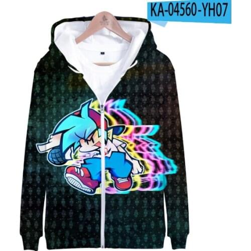 Friday Night Funkin 3D Hoodie zipper Unisex Rits Sweatshirt kids/mens spring jacket Harajuku coat Cartoon leisure tops oversize