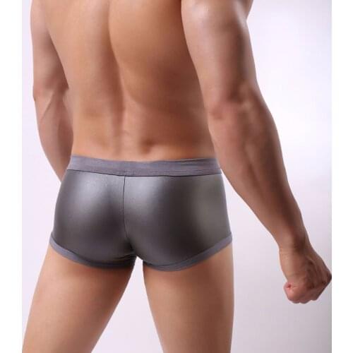 Men underpants cueca masculina boxershorts Mens faux leather pants boxer sexy homme man underwear men boxer unterhosen her