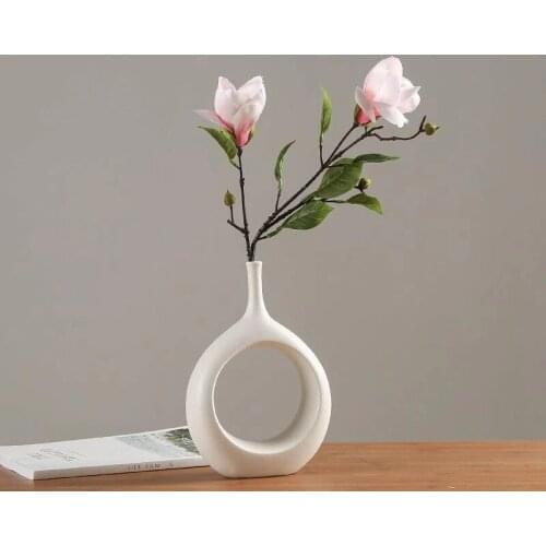 Hollow Out Nordic Shape Ceramic Desktop Vase Home Decoration Flower Pot Ornaments Crafts Modern Planter Vases Anniversary Gift