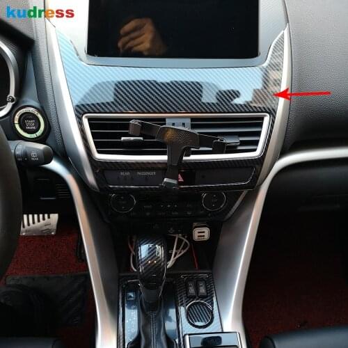 For Mitsubishi Eclipse Cross 2017-2020 Carbon Fiber Car Interior Centre Control Panel Cover Trim Air Vent AC Outlet Frame Trims