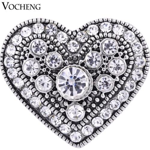 Vocheng Snap Charms 2 Colors 18mm Heart Crystal Charms Vn-984