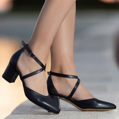 Tonar Olla Navy Blue Skin Heels Women Shoes Spring Summer Elegant Style Casual Cool Casual New Season Daily