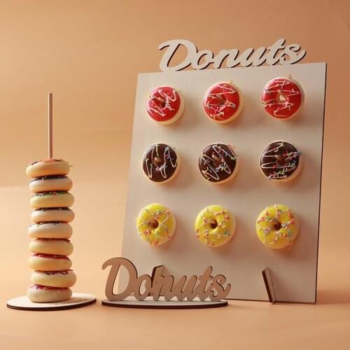 Creative Wooden Donuts Holder Bar Wall Wedding Birthday Party Decorative Table Display Stand