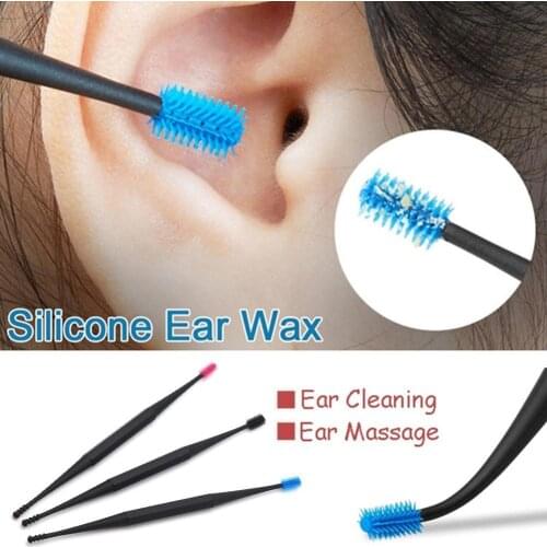 1pcs Soft Silicone Double Head Ear Pick Ear Clean Tool Double-ended Earpick Ear Wax Curette Remover Ear Cleaner Design